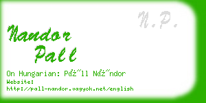 nandor pall business card